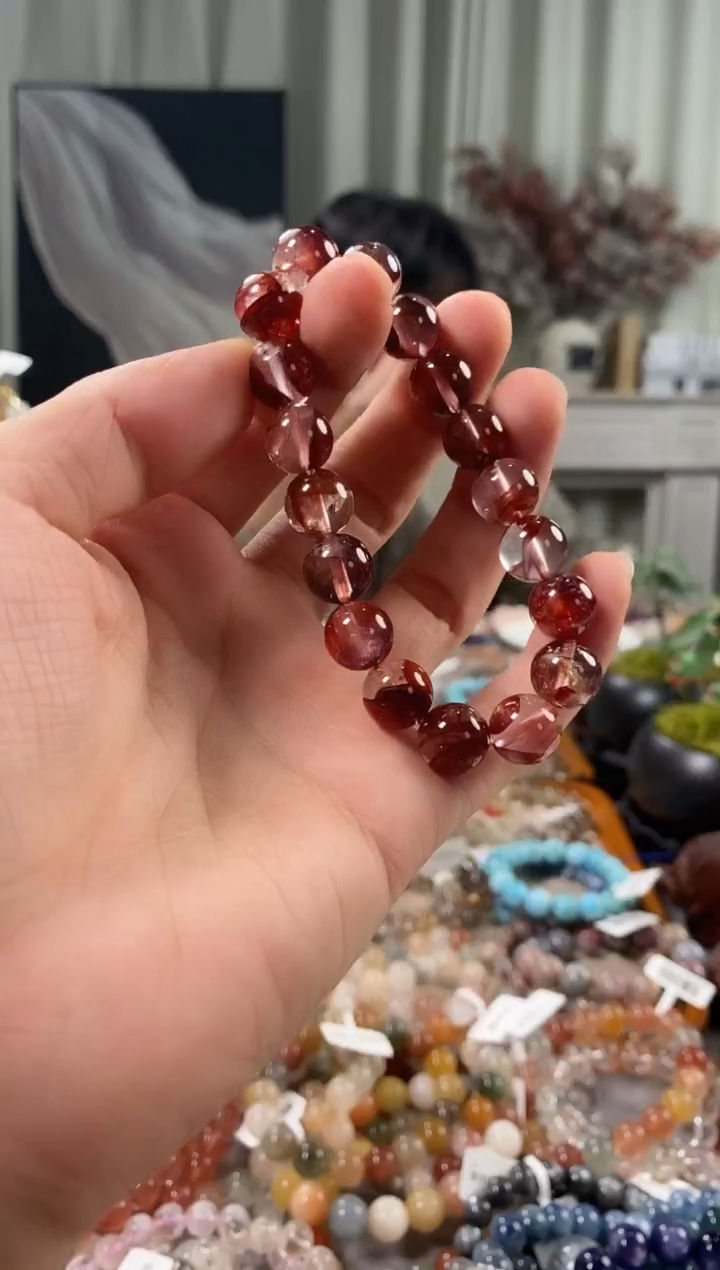 未镶嵌手链水晶红胶花