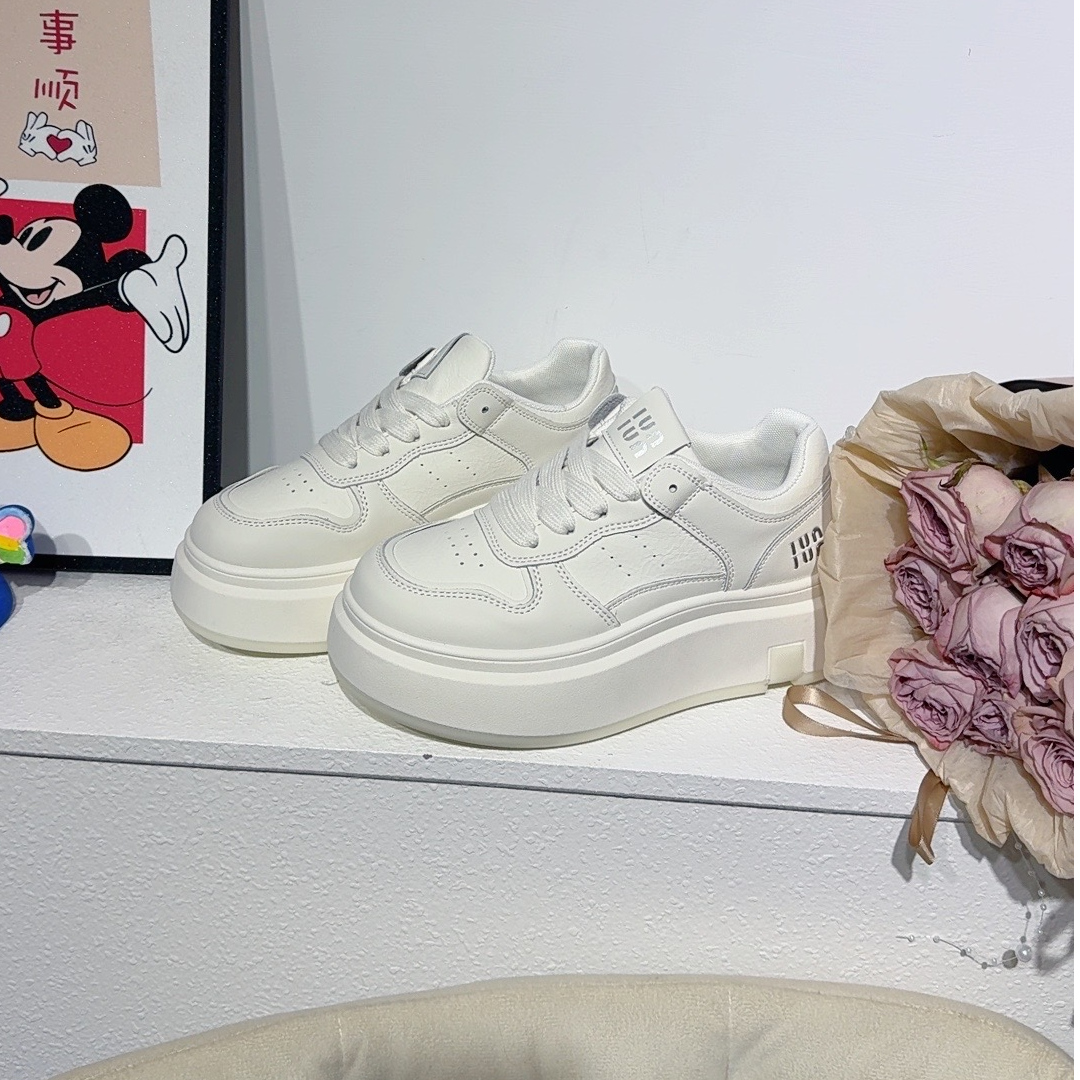 厚底增高春款小白鞋