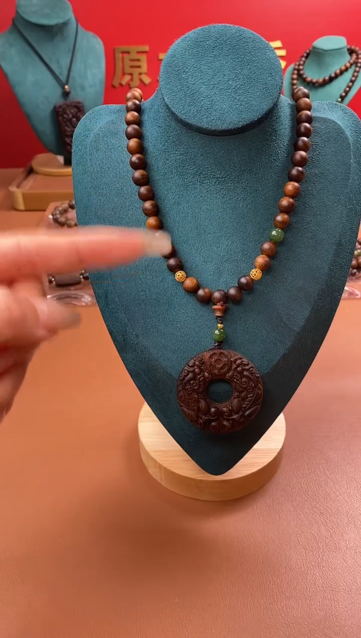 【闪购商品】沉香手串Y沉水紫棋08三圈+白棋沉香木雕貔貅环