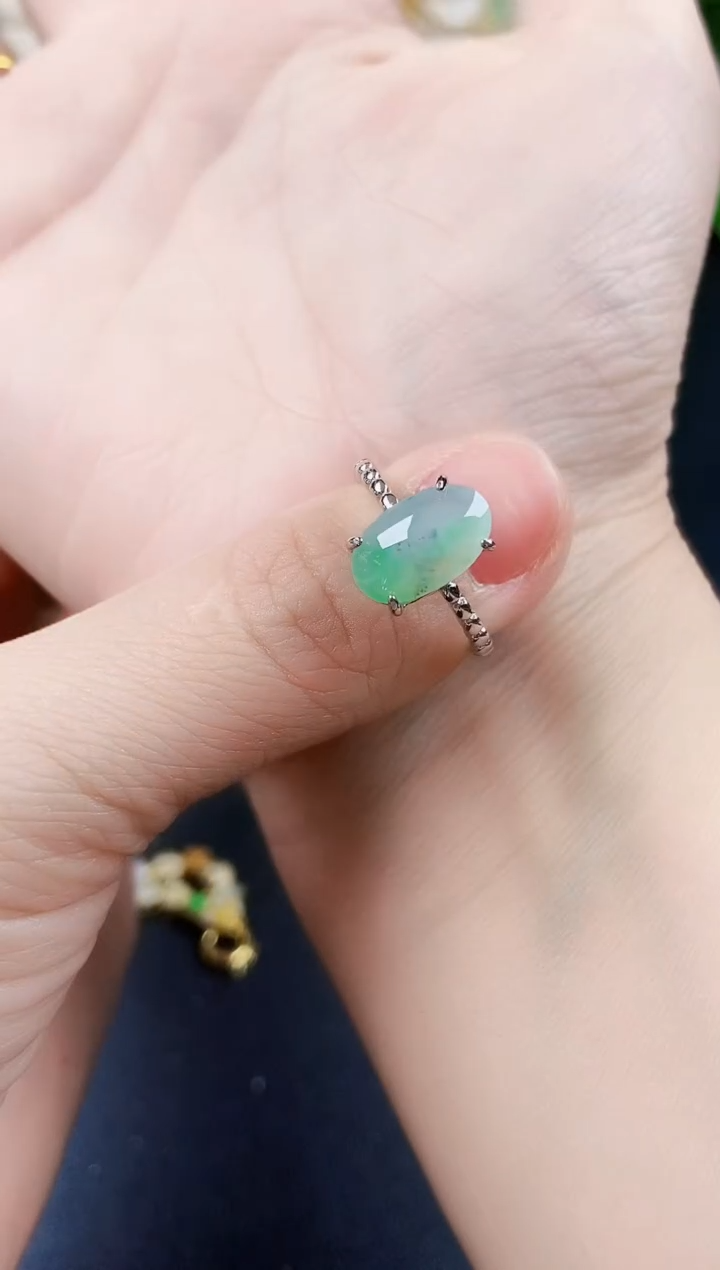 【闪购商品】翡翠银S925镶嵌戒指46464