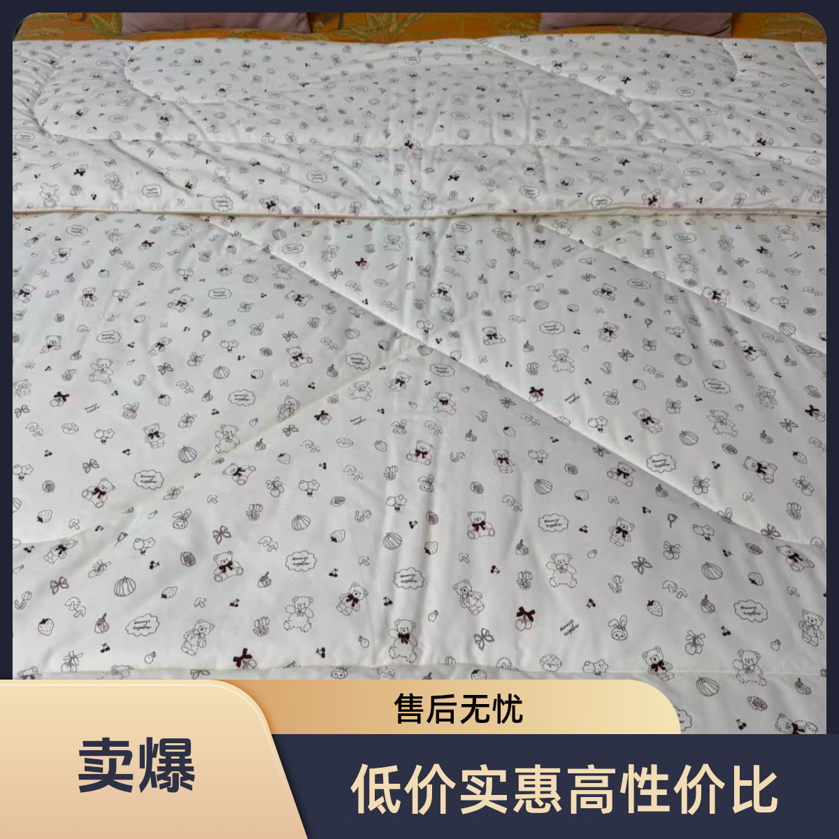2025新款ins风 亲肤棉大豆纤维 小熊被子加厚双面印花秋冬家居