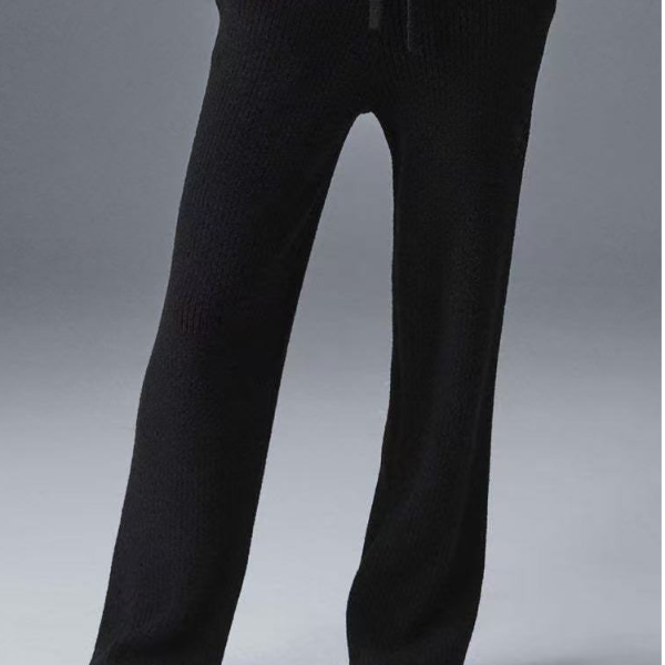 SHI SHANG 高腰针织直筒拖地裤