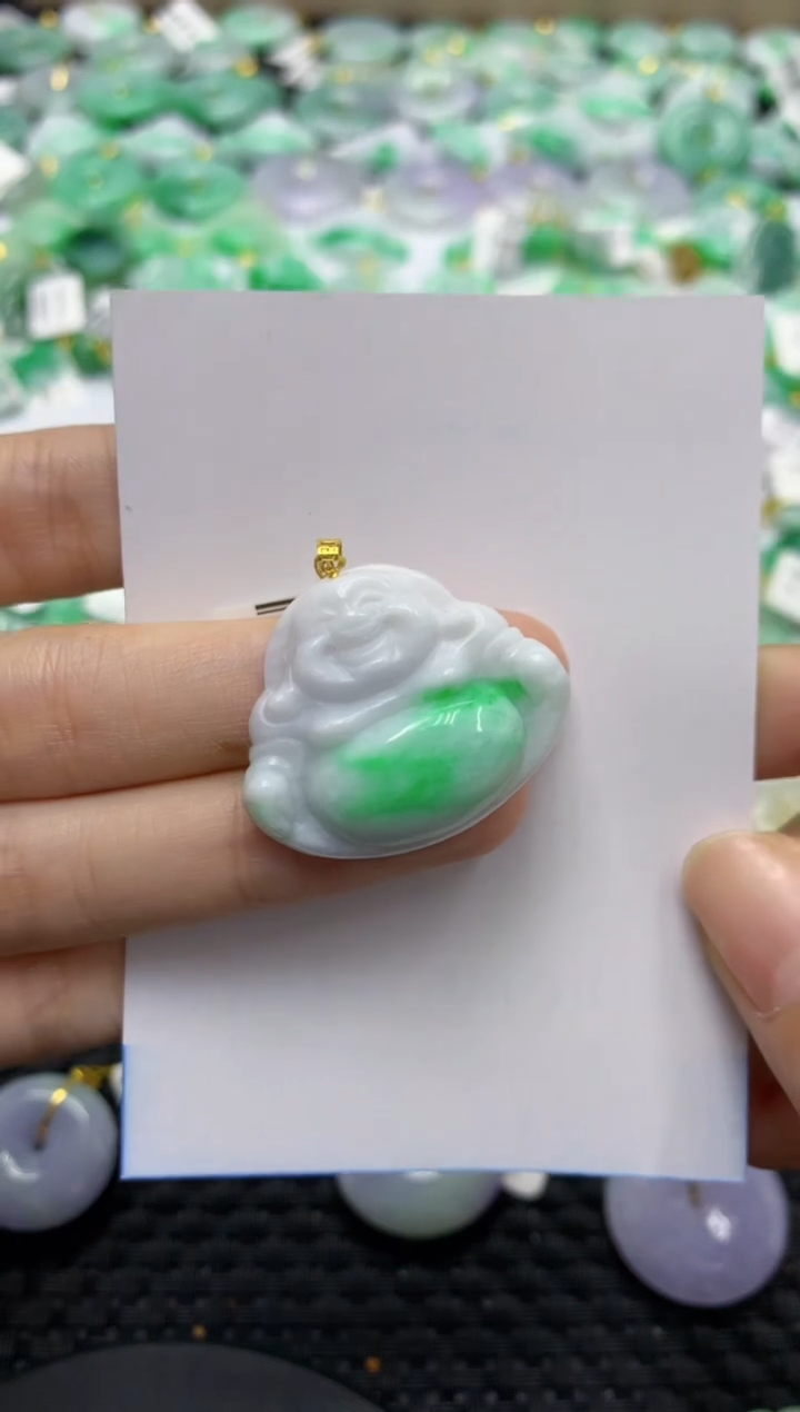 翡翠18K金镶嵌颈饰6944871191320597981