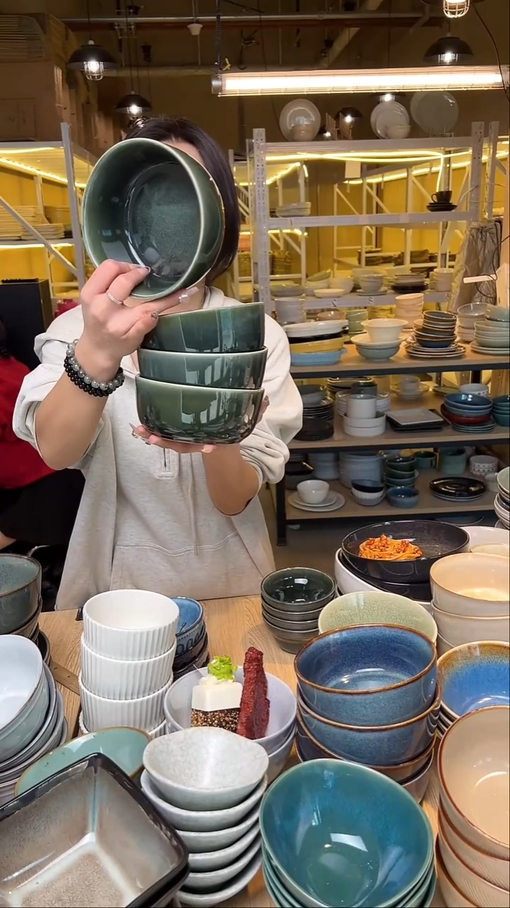 瓷159【瑕疵】外贸尾货窑变釉下彩