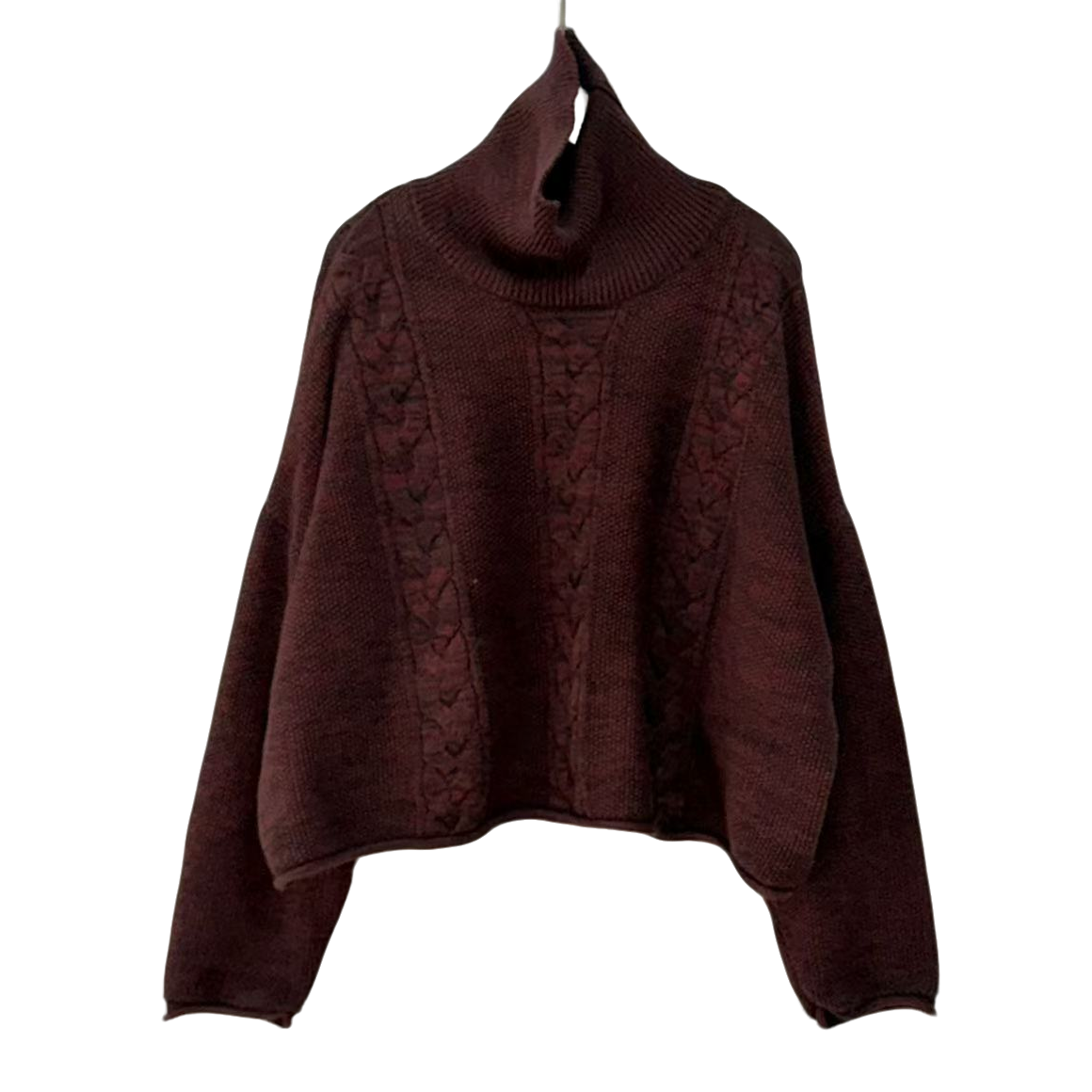 #5630新款高领堆堆领麻花型复古百搭毛衣（衣长52胸围130）