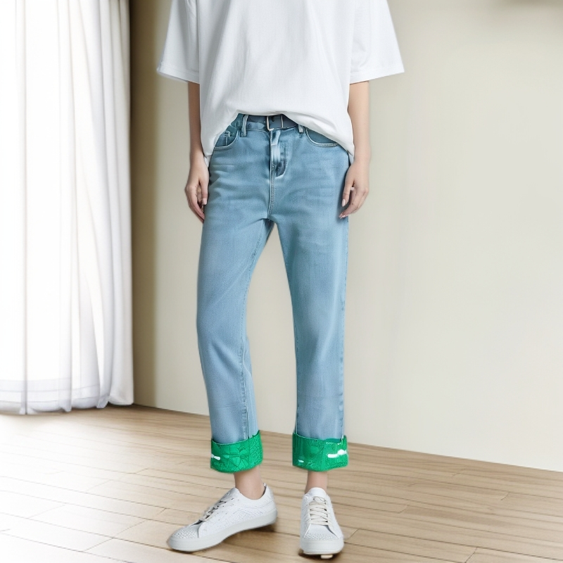 高腰休闲韩版薄女款牛仔裤九分春季裤子夏季lulu风