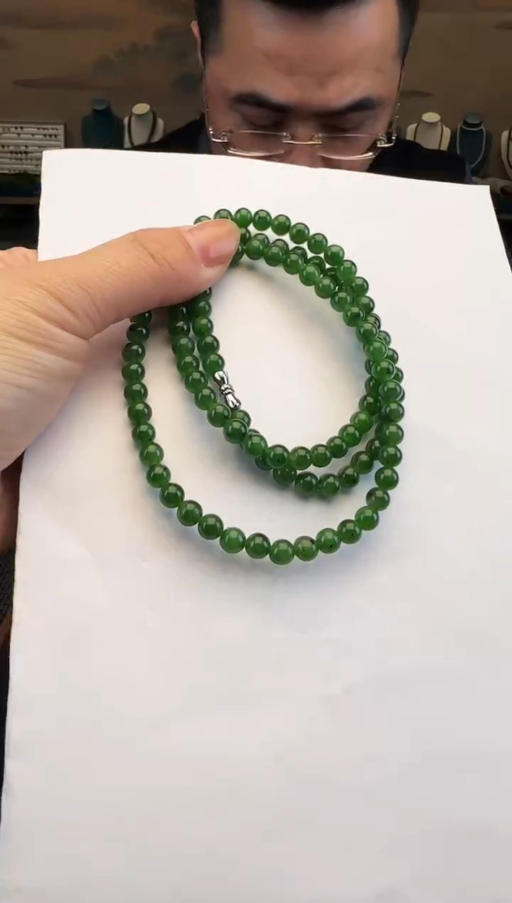 颈饰未镶嵌和田玉卡6毛衣链