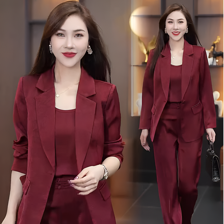 轻职风极简风时尚套装修身显瘦秋季休闲时尚小西装巴恩风温婉风