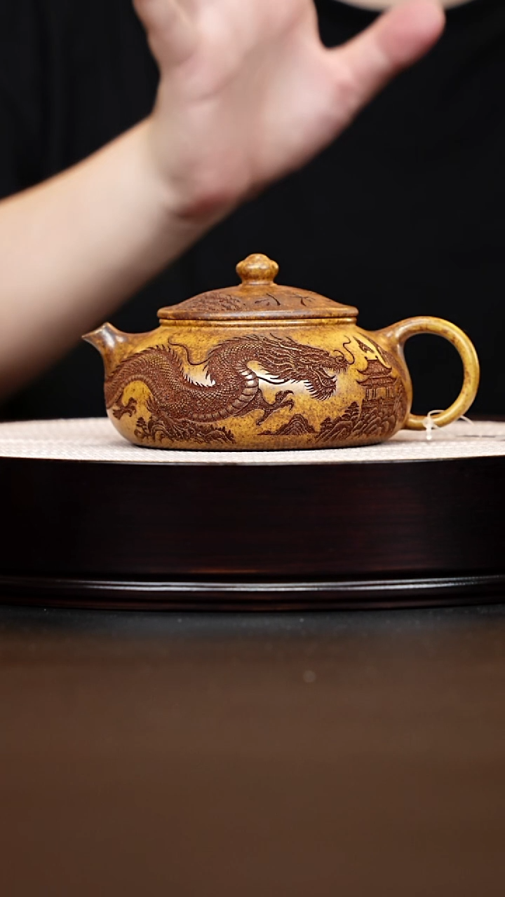 茶壶紫砂宜兴紫砂 寒江龙骨金砂 李志刚