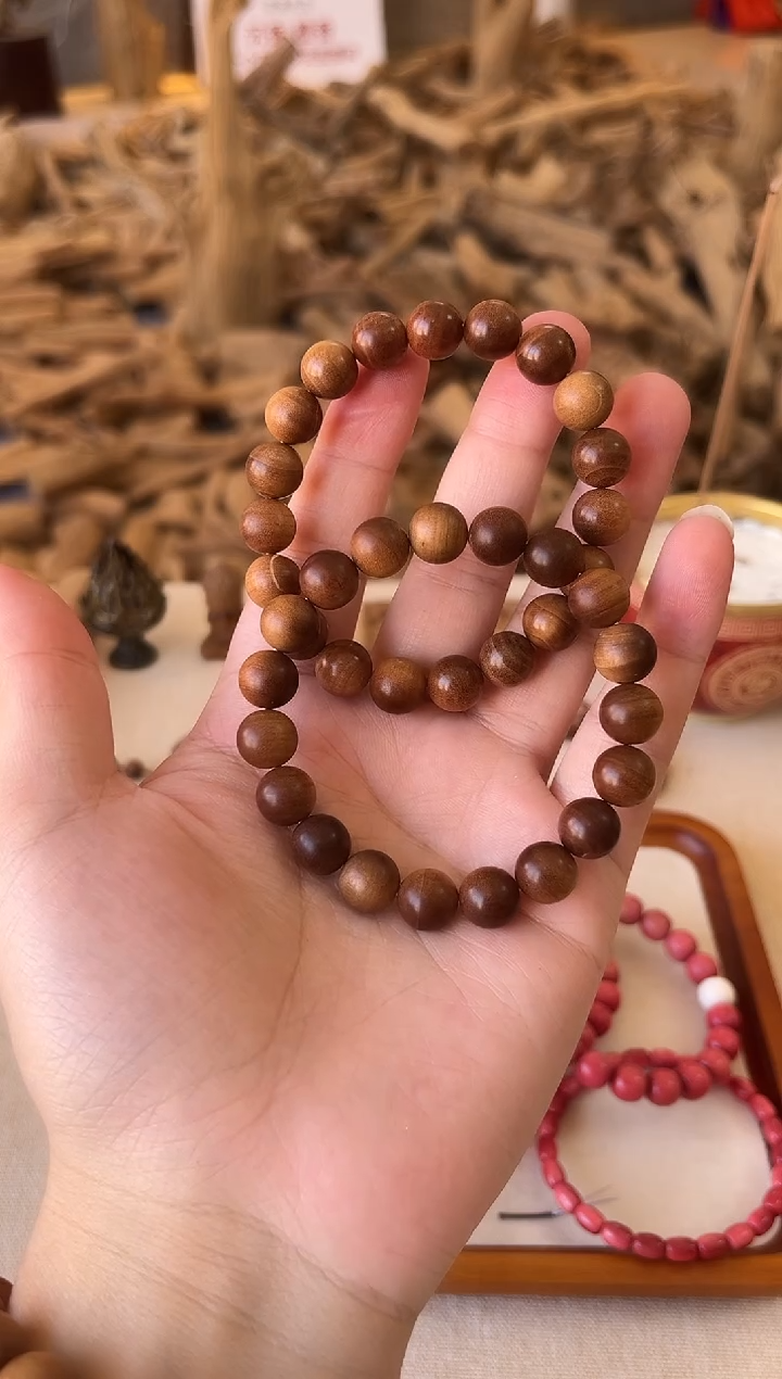 檀香木手串/手链正区老山檀 宾利1.0单圈 横纹黑肉 沉水 瑕疵