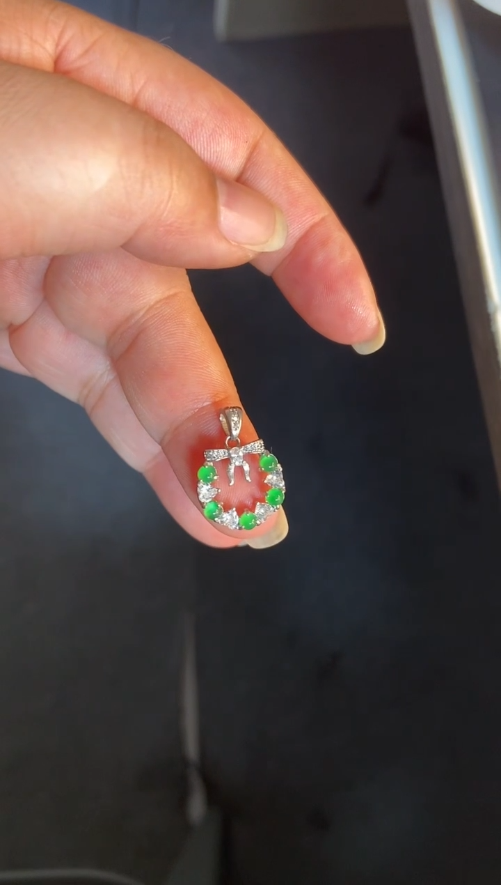 吊坠(不含链)银S925镶嵌翡翠1