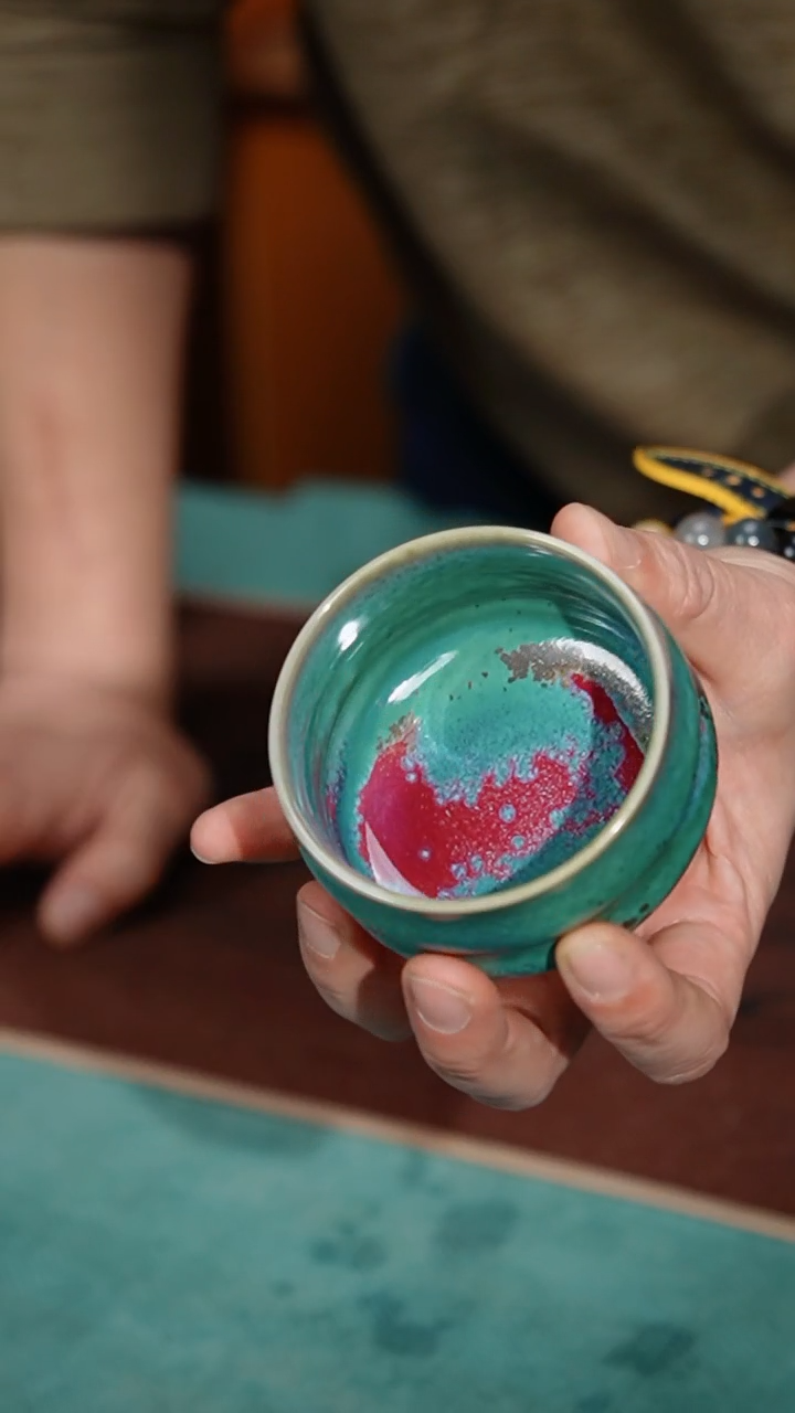 【闪购商品】92-1葫芦杯（炉钧釉）