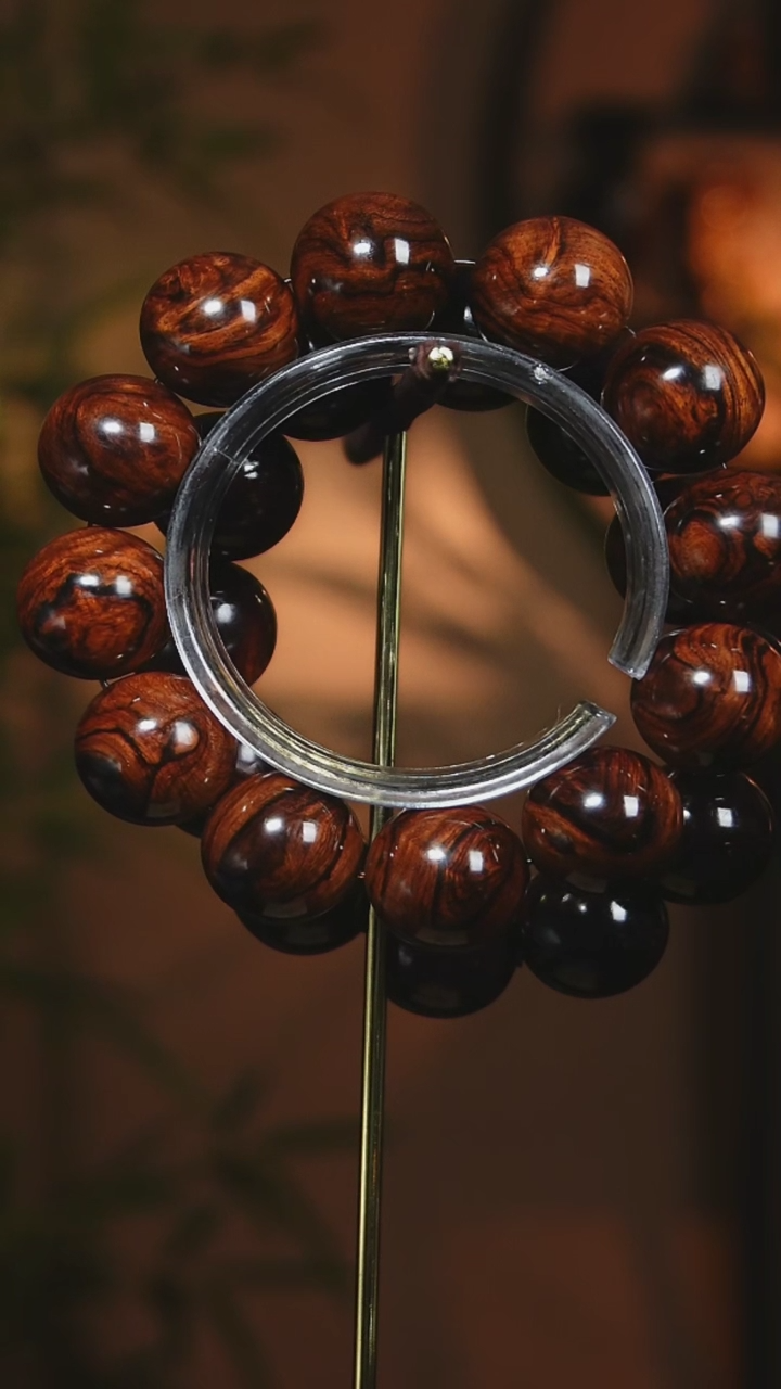 【闪购商品】黄花梨/降香黄檀手串/手链海南黄花梨2.0cm大黑线瘤疤