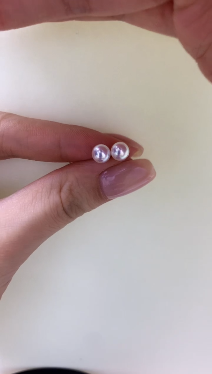 18K金镶嵌DA海水珍珠GD001 akoya素钉5-6MM