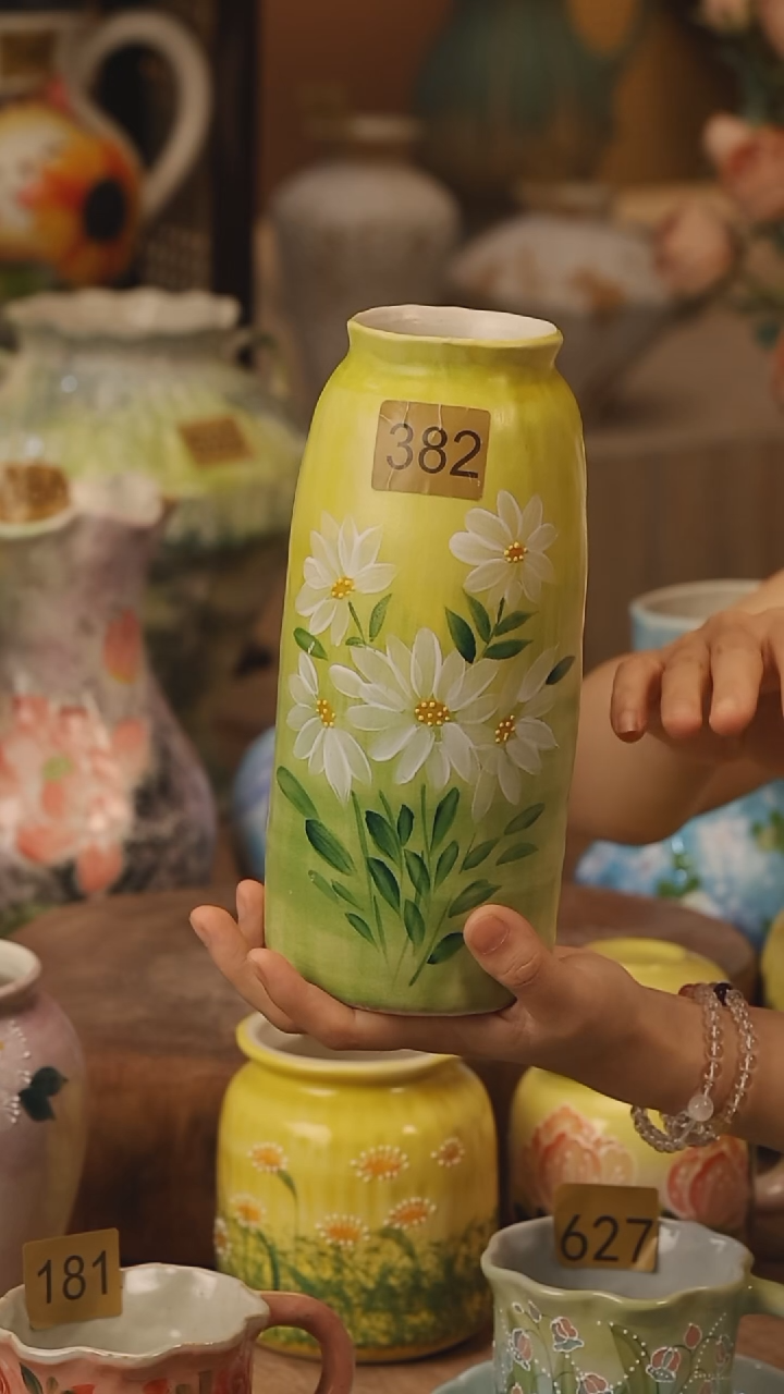 陶瓷382景德镇设计师手作花器摆件侘寂风