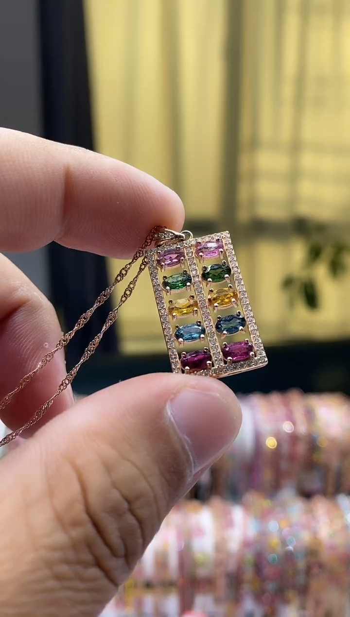 【闪购商品】碧玺吊坠银S925镶嵌354354354354