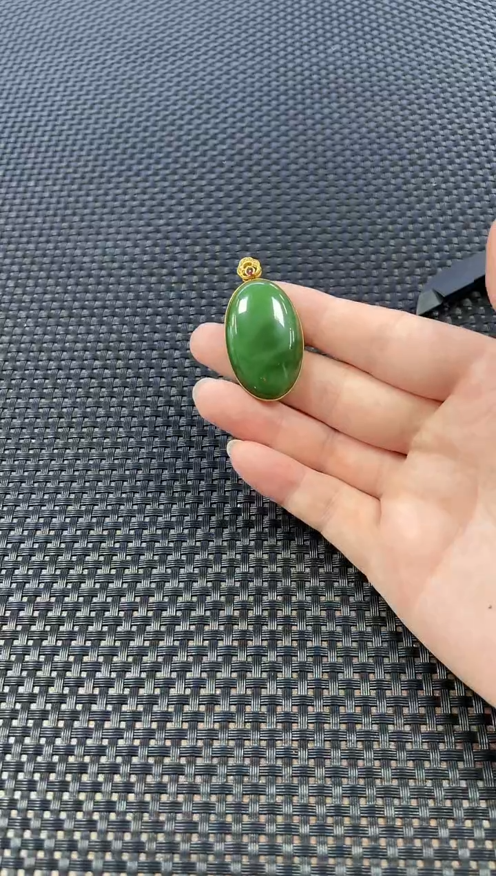 颈饰18K金镶嵌和田玉（多样性发一件）1692