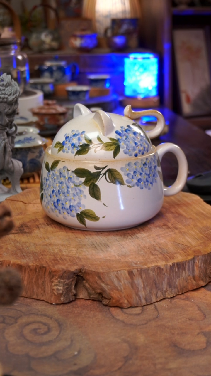 杯子绣球花手工手绘手工手绘