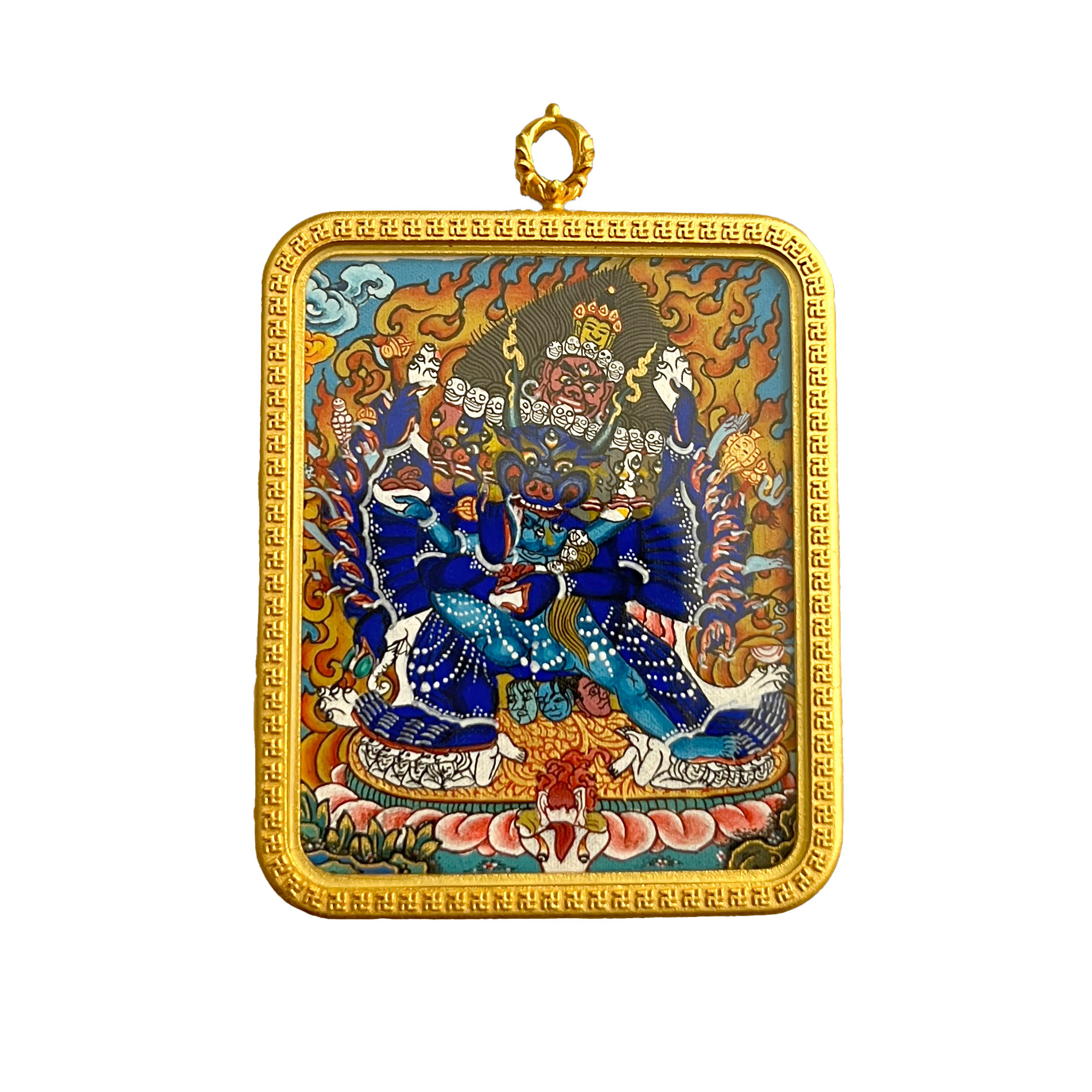 大威德金刚  青海热贡手绘唐卡