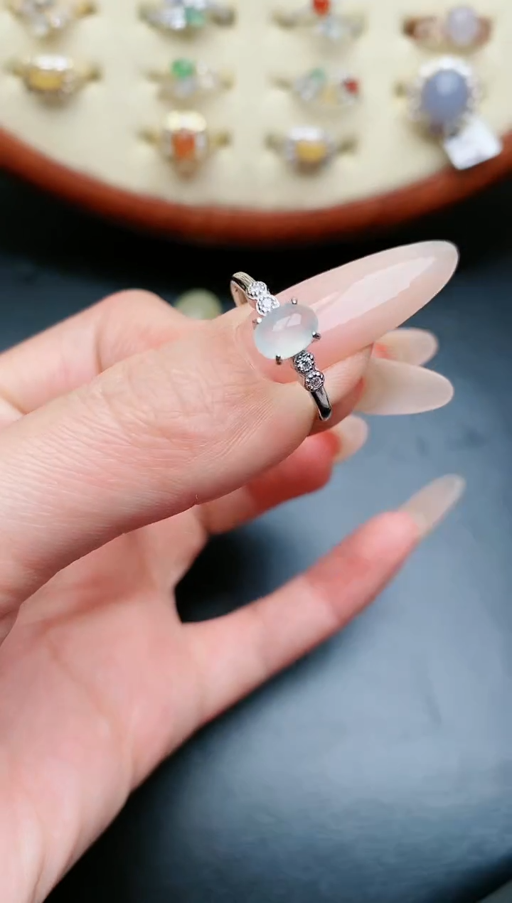 翡翠戒指银S925镶嵌....