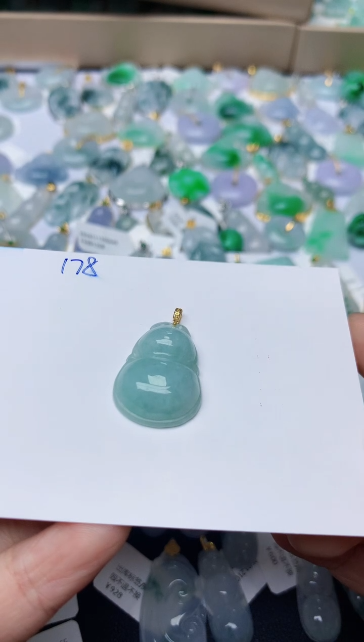 【闪购商品】翡翠颈饰18K金镶嵌天然翡翠A货  178