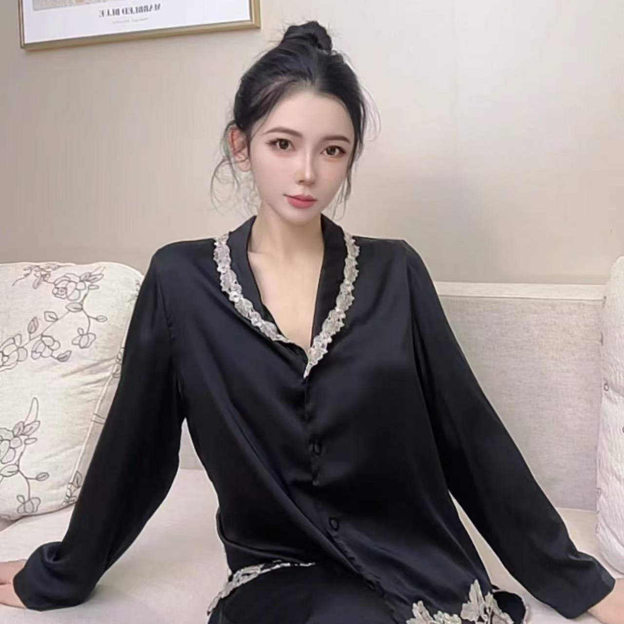 SIEOYJIEA/私迹大榕家viki【奢华套装长袖】女款时尚气质家居服套装
