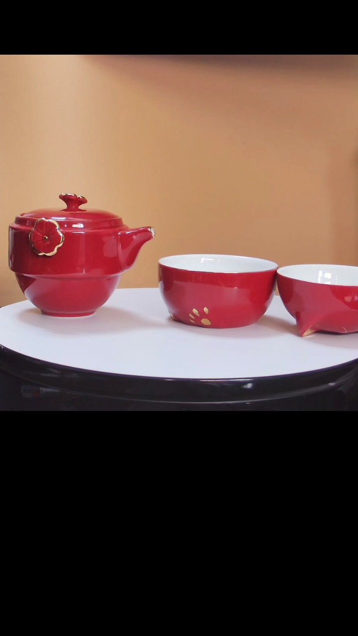 【闪购商品】快客杯红色萌猫旅行快客礼盒装