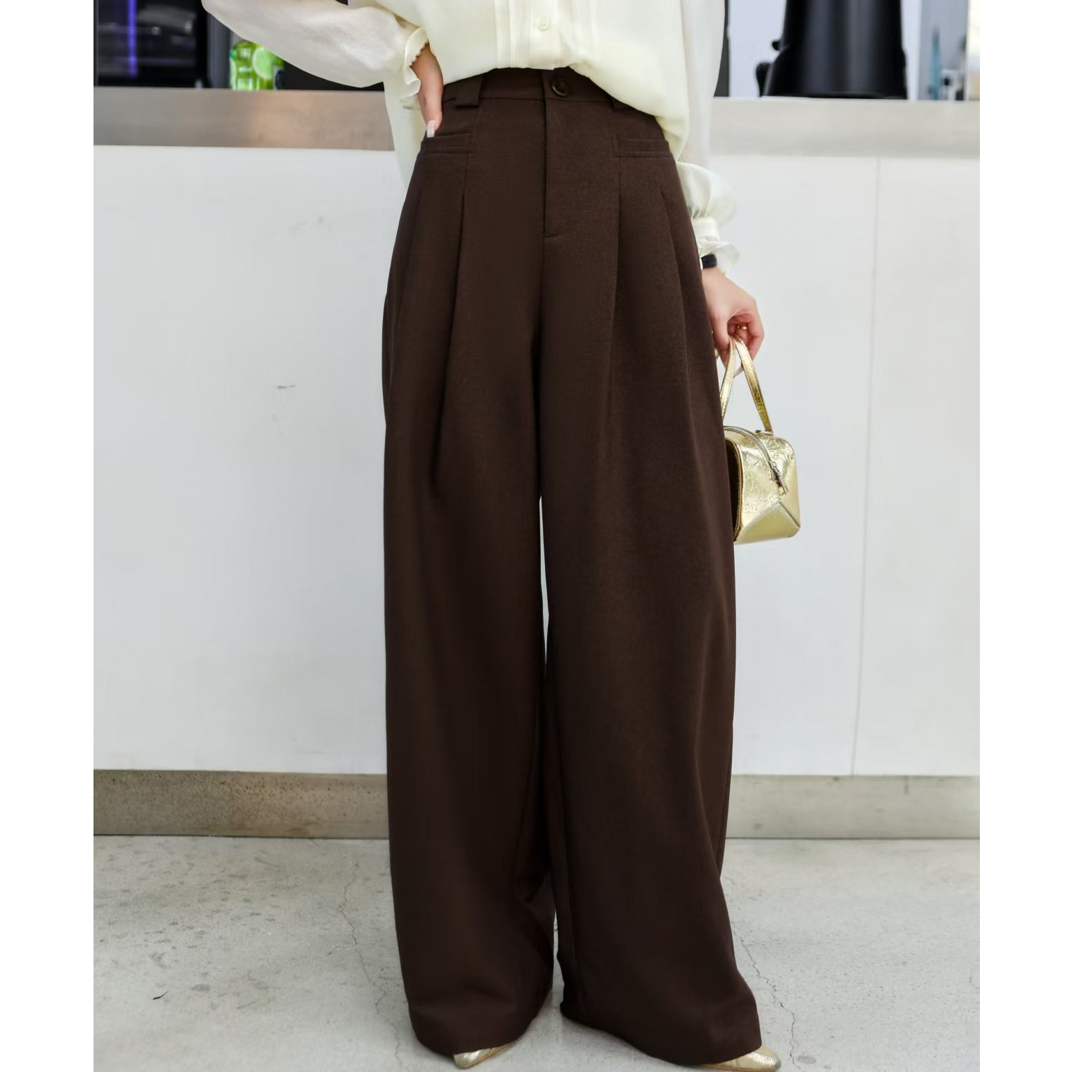 【商场品质】韩版压褶设计 高腰显瘦高级感气质时尚休闲裤 MZX 3531