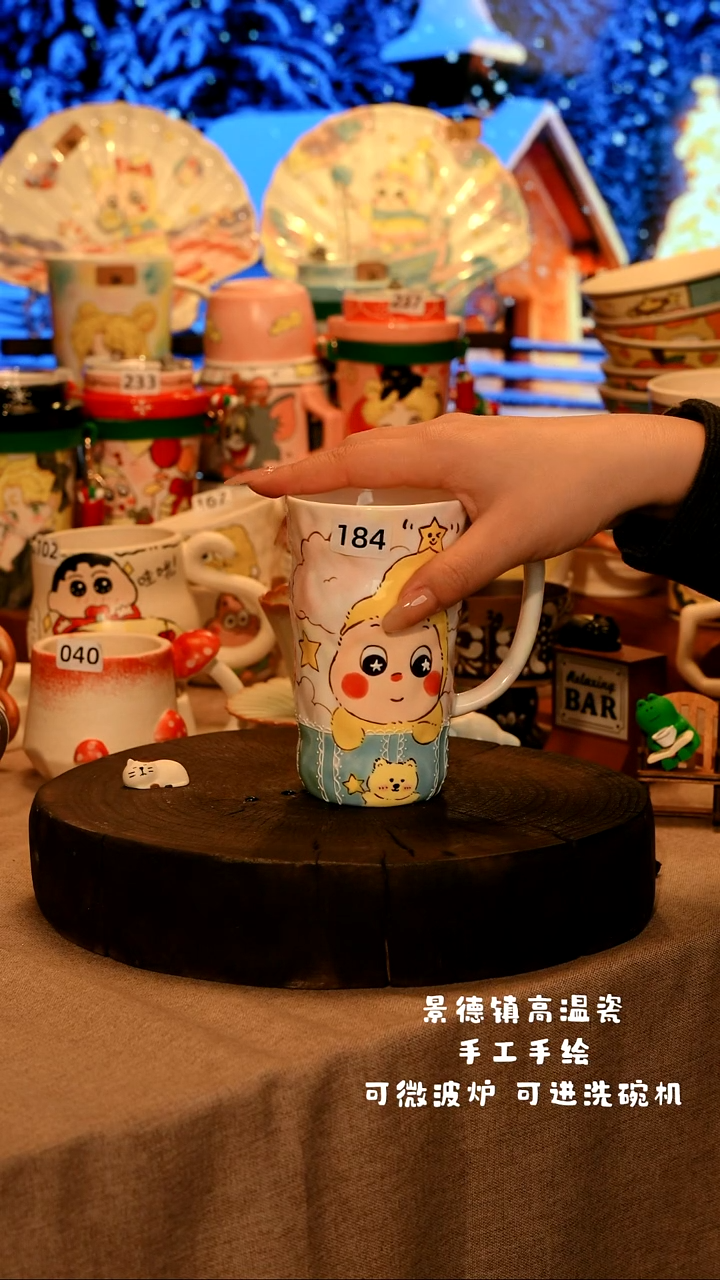 陶瓷184景德镇原创设计师款高温陶瓷手工手绘餐具碗盘子