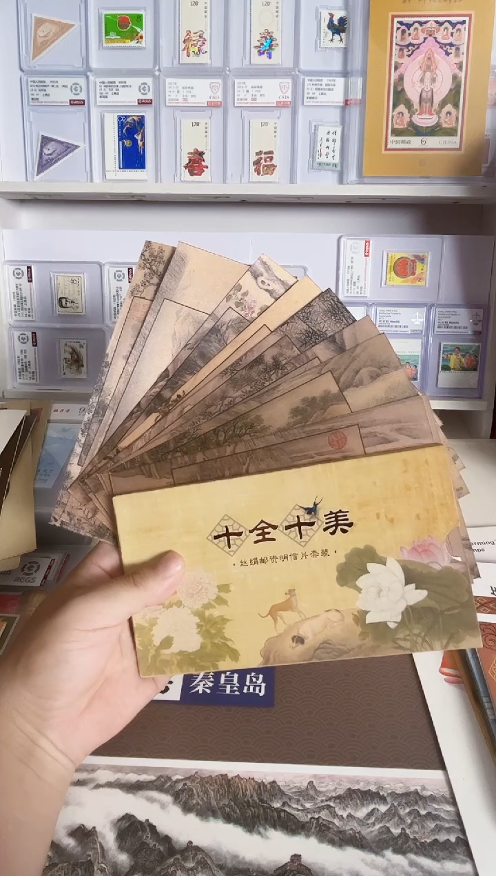 （丝绢版）10枚邮资明信片 十全十美