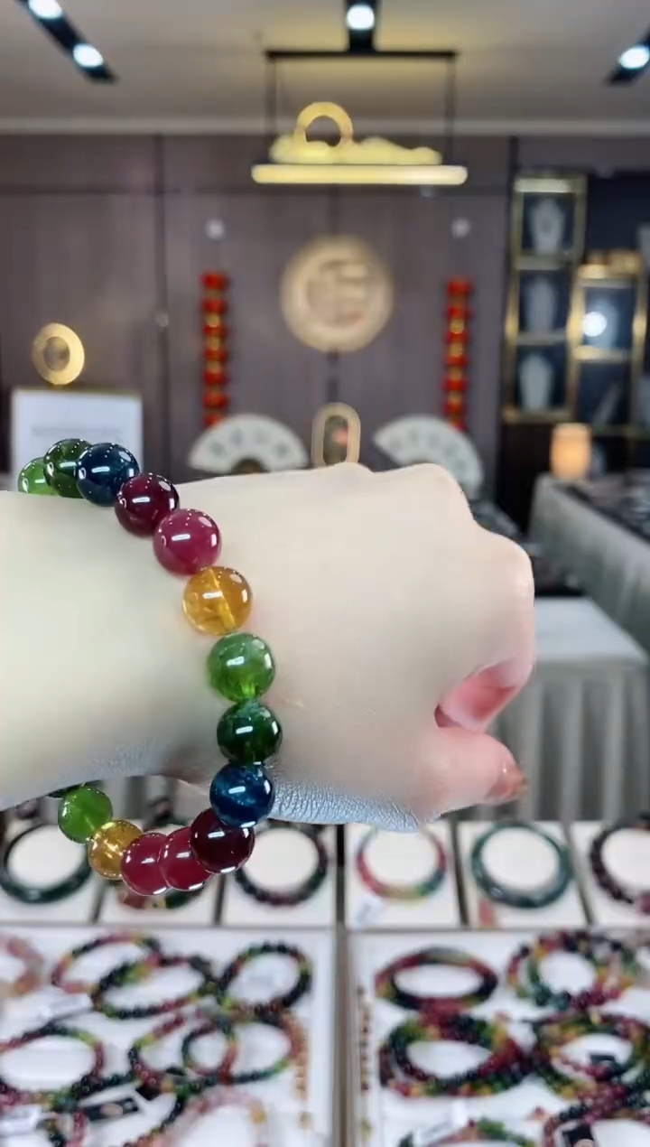 【闪购商品】碧玺单圈手串9mm+未镶嵌一物一证dan