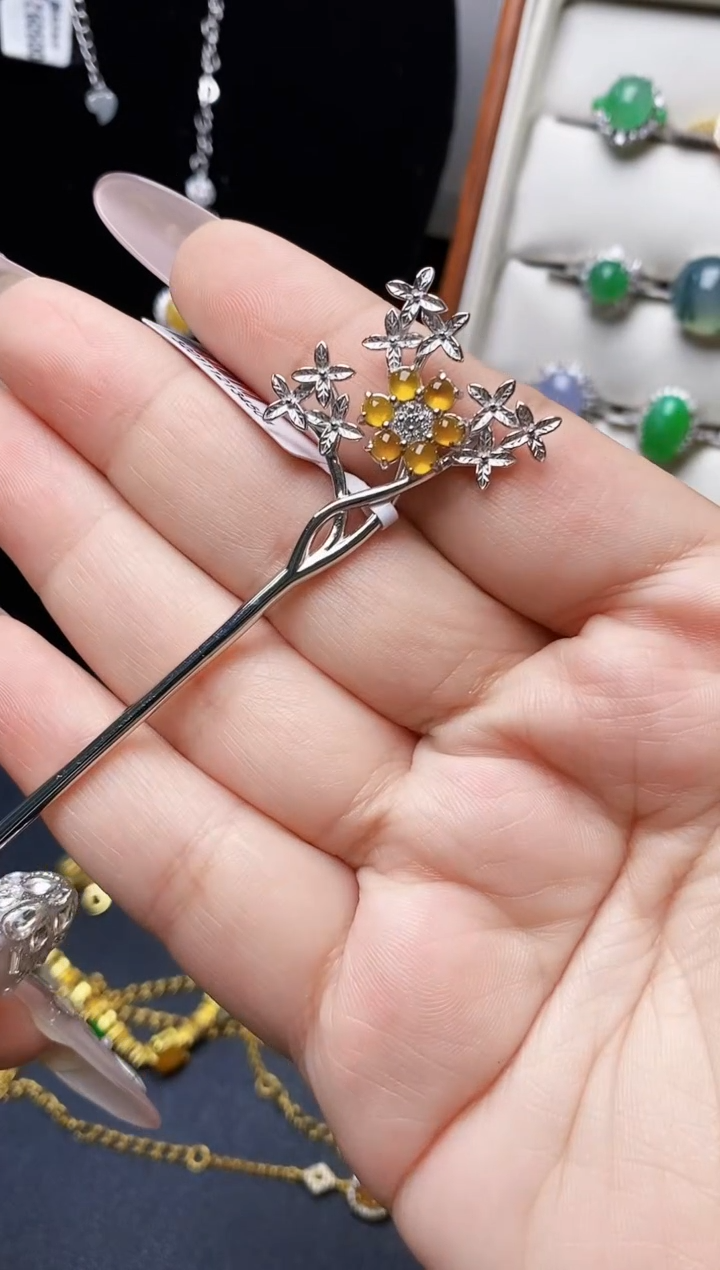 银S925镶嵌戒指翡翠0459