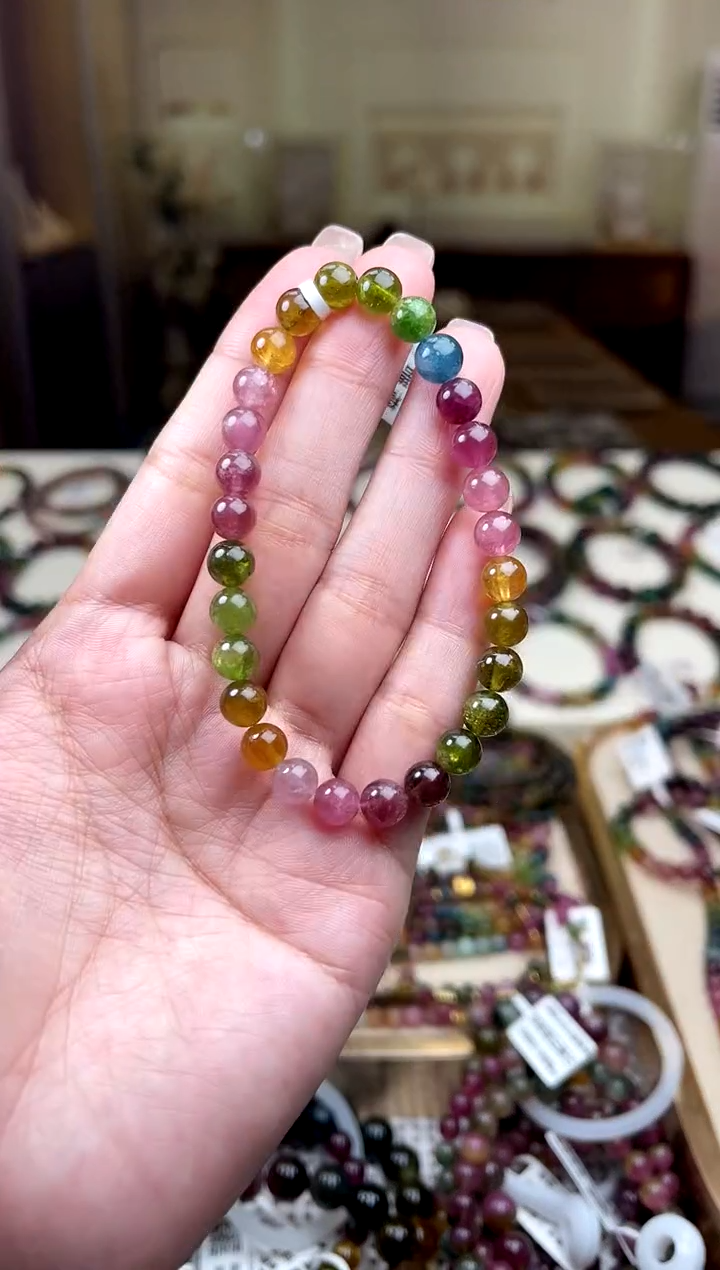 /未镶嵌碧玺6mm+碧玺单圈多样性发货