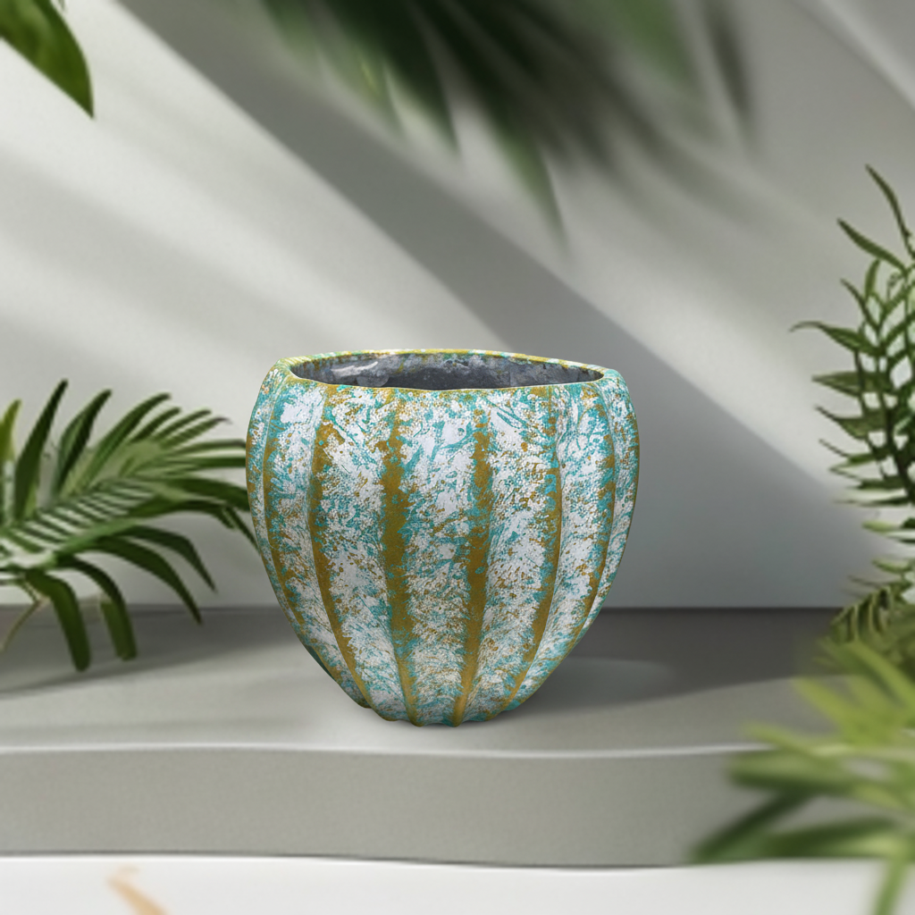 北欧风透气镁泥孔雀蓝花盆适用于三角梅多肉等室内外通用绿植