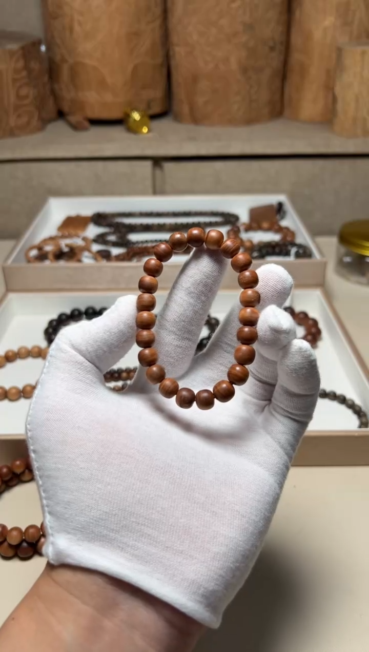 檀香木手串/手链微瑕 横纹8x9黑肉