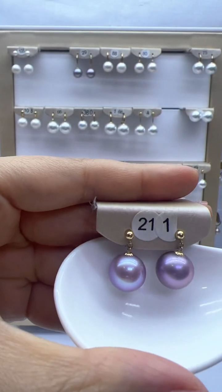 【闪购商品】淡水珍珠耳饰18K金镶嵌211