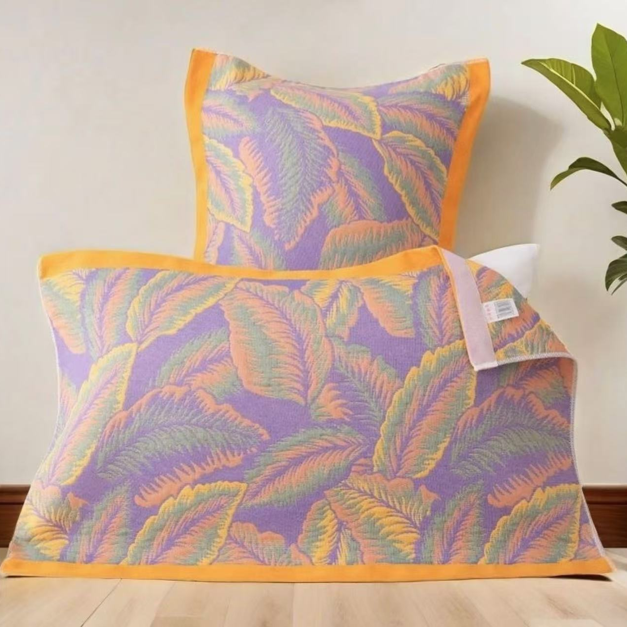 多彩芭蕉52*78纱布舒适柔软枕巾