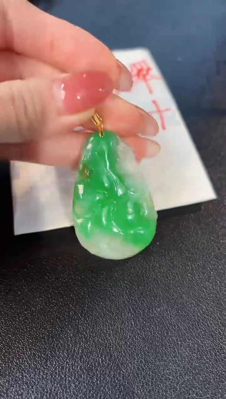 【闪购商品】翡翠颈饰18K金镶嵌缅料A货/支持复检/一件