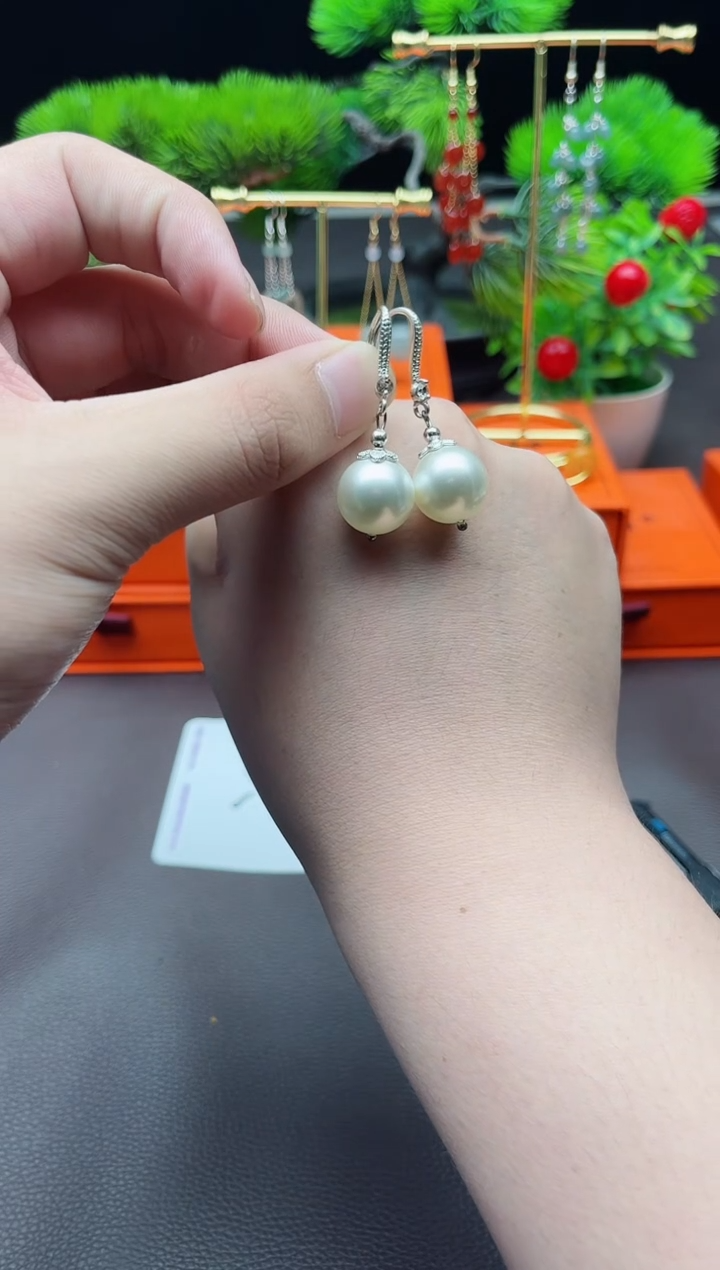 耳饰银S925镶嵌拼合珍珠（马贝珠）239