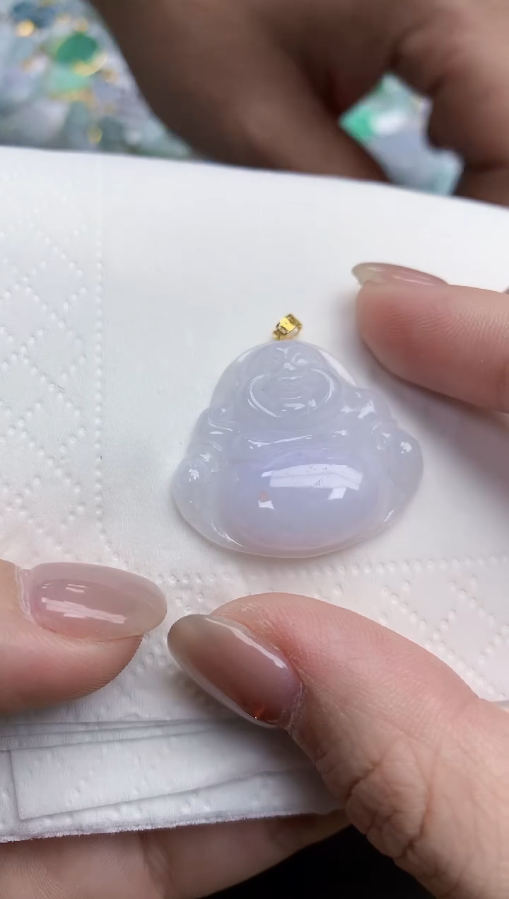 【闪购商品】翡翠颈饰18K金镶嵌天然缅甸翡翠A货