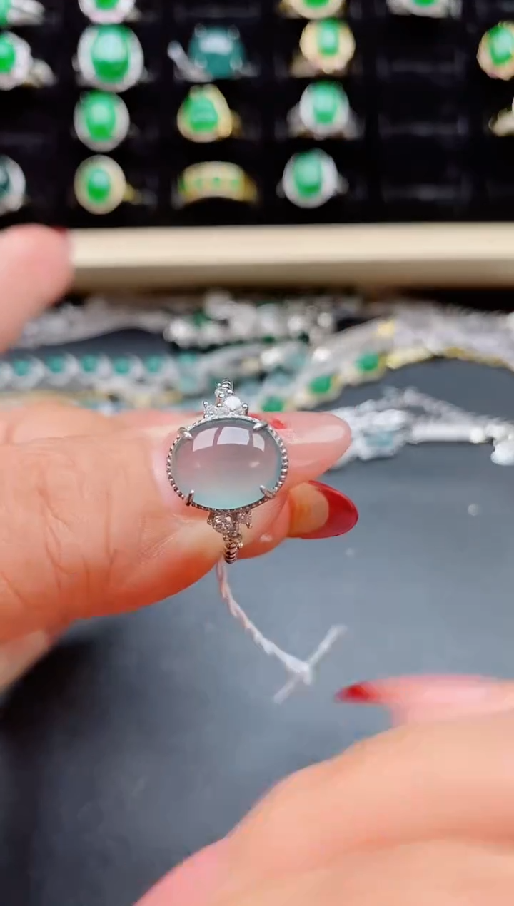 【闪购商品】翡翠戒指银S925镶嵌1321