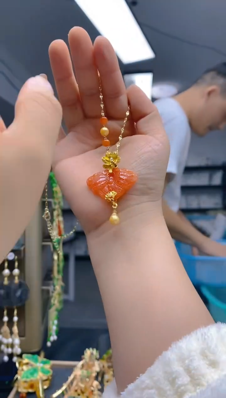 【闪购商品】翡翠耳饰合金560翡翠锁骨链