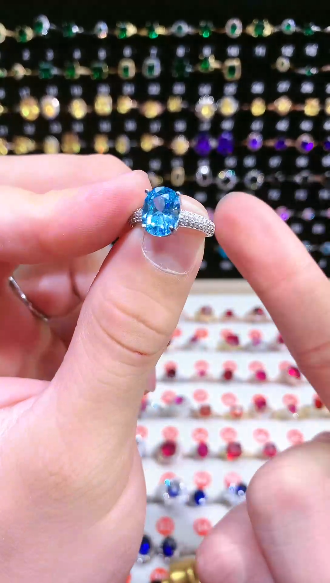 【闪购商品】海蓝宝石戒圈银S925镶嵌111111