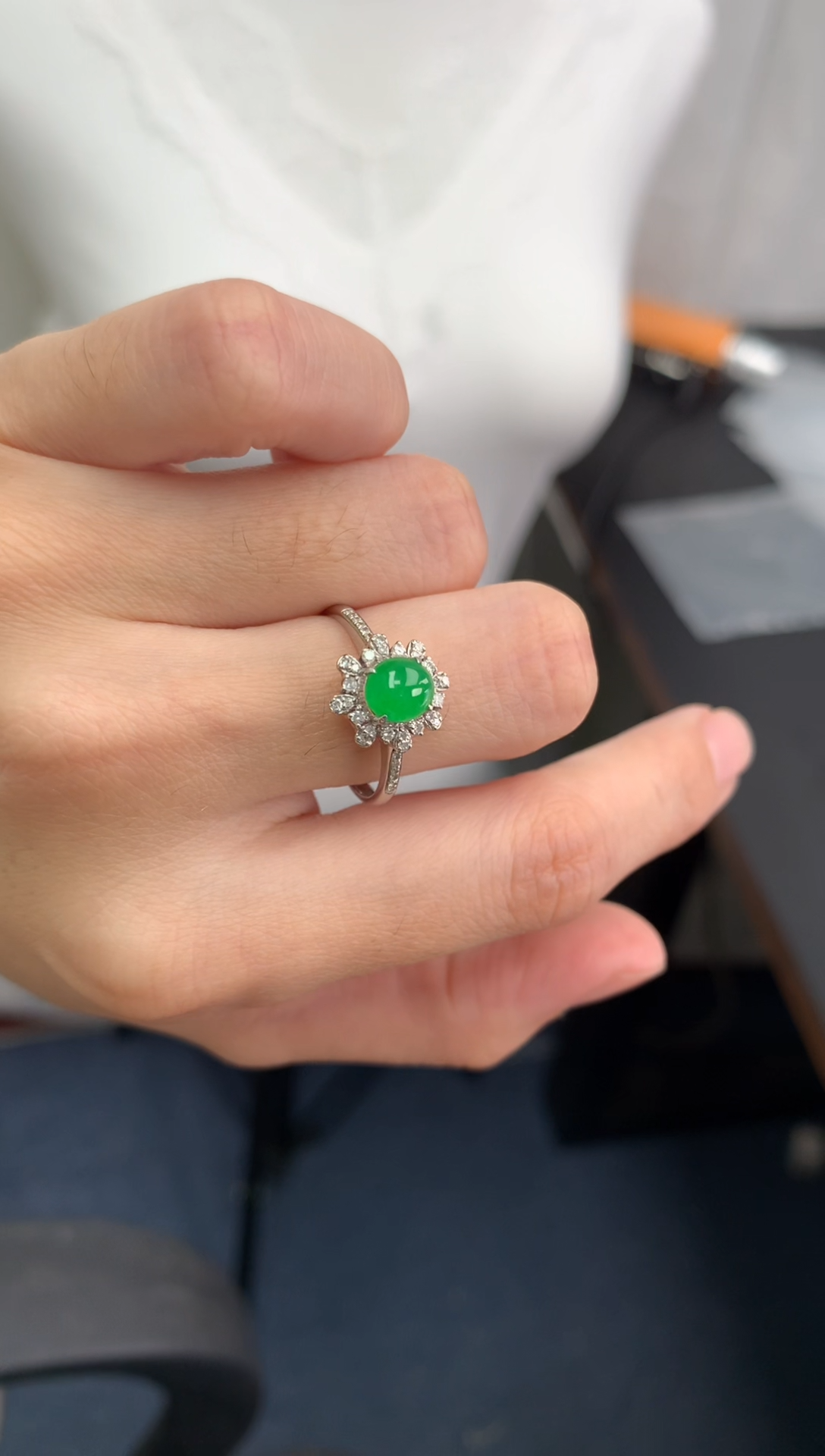 【闪购商品】定制翡翠18K金镶嵌模式推广期24小时鉴赏期