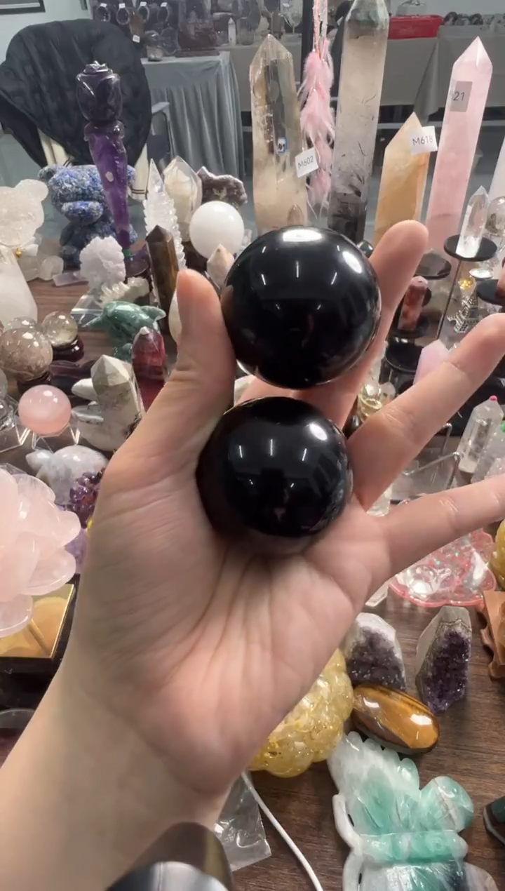 未镶嵌黑曜岩珠宝奇石M857 约4.5cm 多样性发一