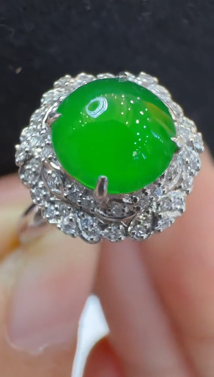 翡翠戒指18K金镶嵌多样性团购发一件