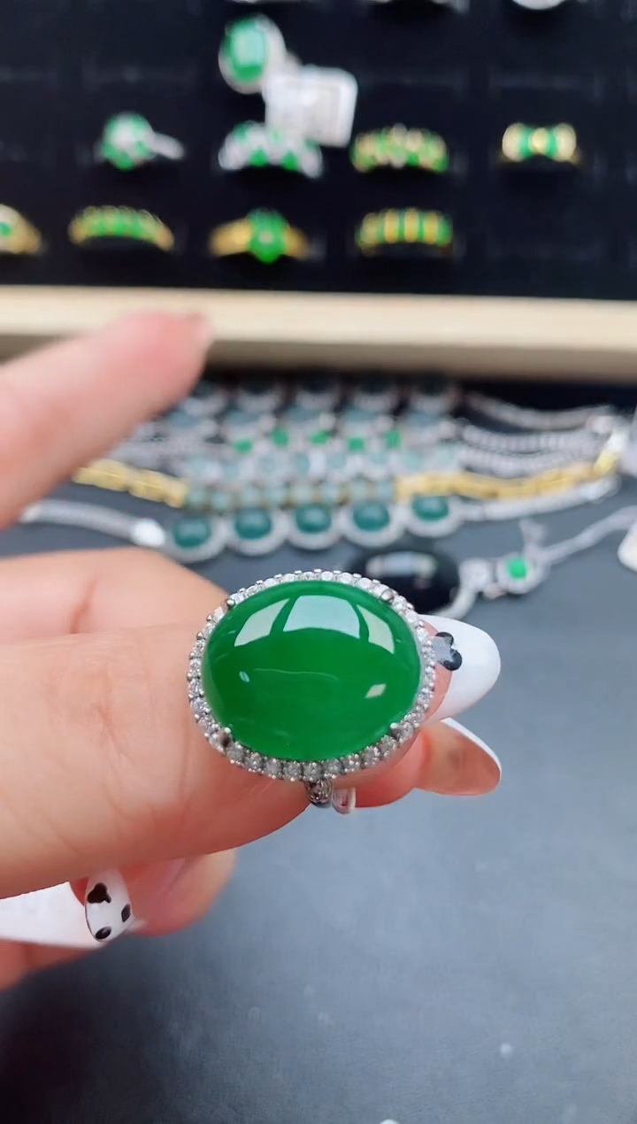 【闪购商品】翡翠戒指银S925镶嵌321321