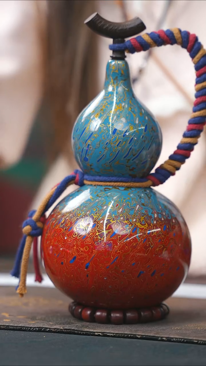 【闪购商品】WQ148漆艺酒葫芦不包手串及旋转底座