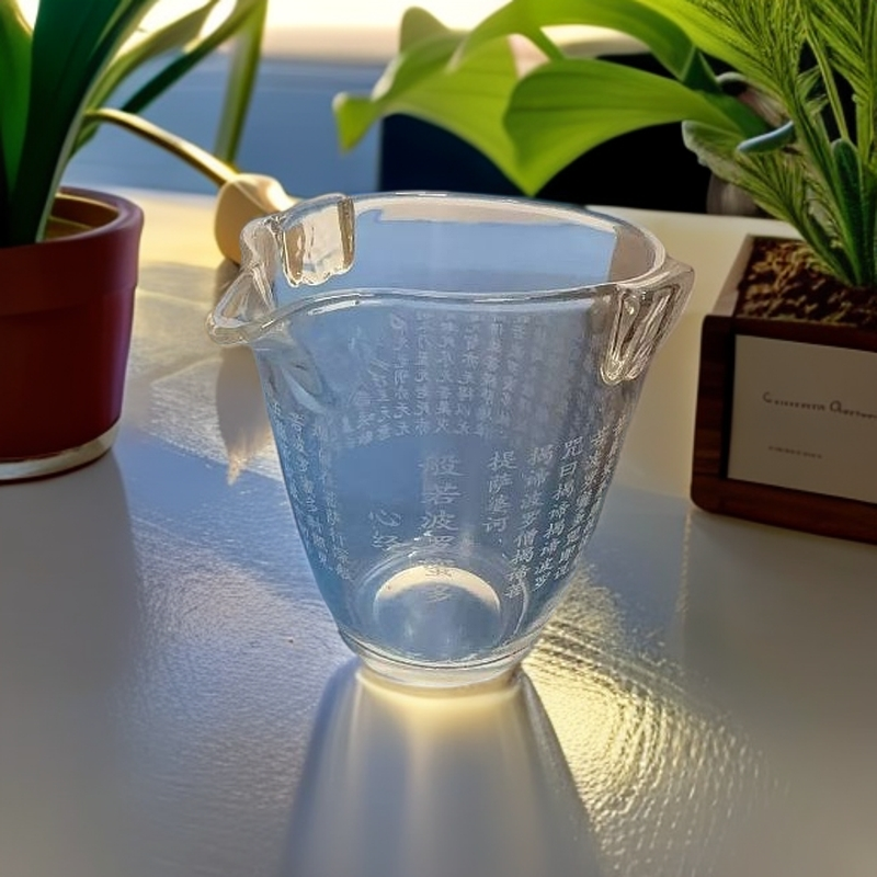 心经公道手工蓝色透明大容量主人杯条纹耐热锤纹1212绿色黄色灰色