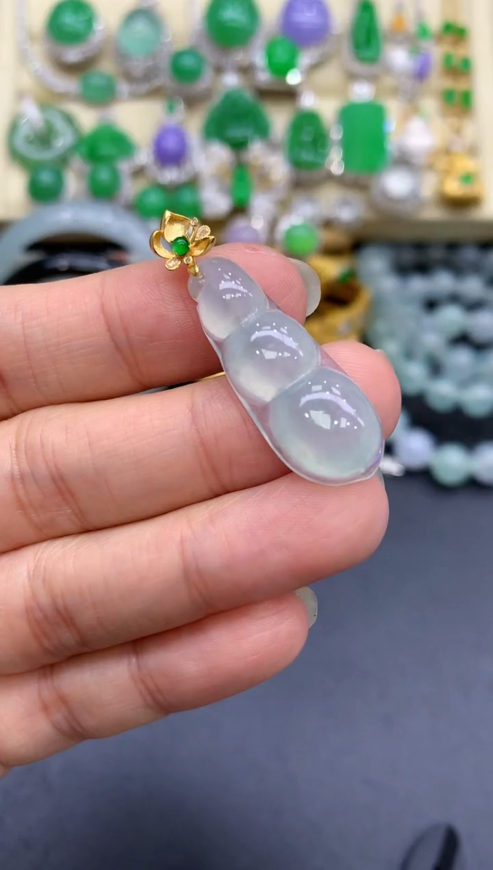 颈饰18K金镶嵌翡翠170-中国好珍宝